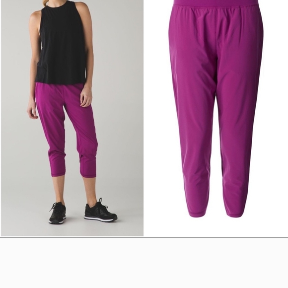 lululemon athletica Pants - LULULEMON Women’s Tranquil Crop Regal Plum Lightweight Relaxed Size 2